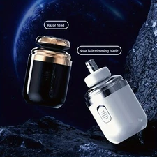 2 in 1Mini-Shave Portable Electric Razor for Men USB Rechargeable Shaver Travel