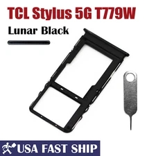 OEM SIM Card Tray MicroSD Holder Slot +PIN Replace For TCL Stylus 5G T779W Black