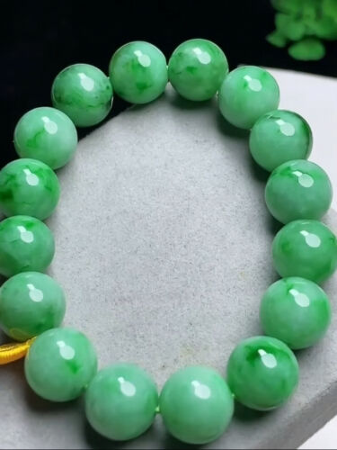Grade A Emerald Icy Sun Green Bead Beads Jadeite Jade Bangle Jade Bracelet 0426 - Picture 1 of 6