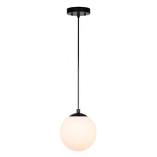 Black Globe Pendant Light Modern Single Kitchen Hanging Ceiling Light Fixture