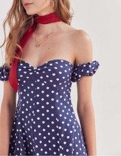 NEW $59 Urban Outfitters Kimchi Blue Melissa Waist Off The Shoulder Dress 
