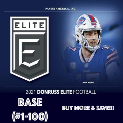 2021 Panini Donruss Elite Football - Base (#1-100) - You Pick! Buy More & Save!!