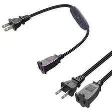 Extension Cord, 2-Prong Polarized Extension Cord with On Off Switch For Chargers