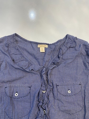 US Polo Assn taglia XL multicolore a quadri con volant e bottoni davanti camicia taglia XL donna - Foto 3 di 8