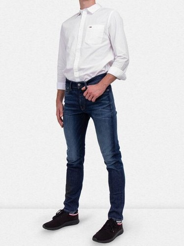 Men's Calvin Klein Slim Taper Dark Denim Stretch Jeans Size: 38 x 32 - Picture 9 of 11