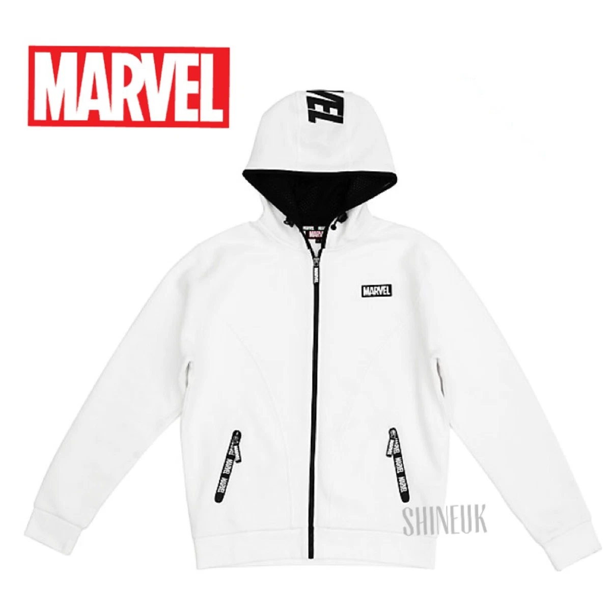 Disney Store Marvel Men's white Hooded Sweatshirt HOODIE Jacket Brand New |  eBay