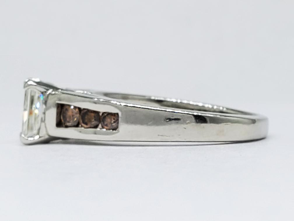 14K Solid White Gold Rectangular Modified GIA Dia… - image 3