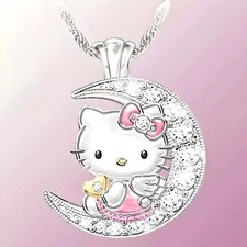 Hello Kitty Moon Pendant Necklace