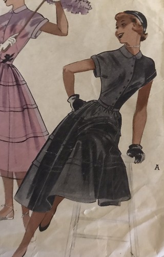 Butterick 5597 Vintage 50s Sewing Pattern TEEN Circular Dress Bust: 30 - Picture 4 of 8