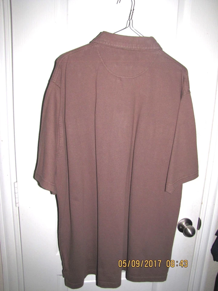 CONSENSUS CASUAL GOLF SHIRT BIG MAN SIZE 2XL BROWN SHORT SLEEVE  - Image 3 of 3
