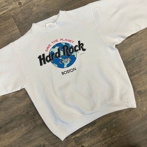 90'S Hard Rock CAFE Advertising Sweatshirt, Men's L Size, Vintage cotton blue type Vintage Second Hand
