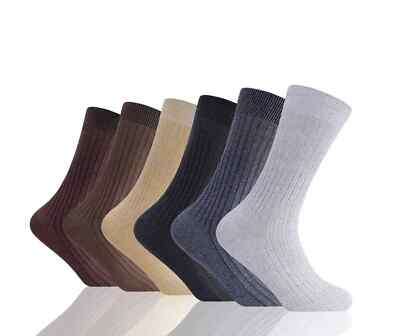 12 Paar nicht elastische Herrensocken 100 % reine Baumwolle Komfort weicher Griff Diabetiker 6-11