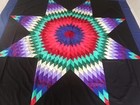Machine  pieced Star  Queen Size Quilt top#J-169B — photo 2
