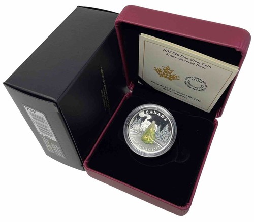 2017 Fine Silver 1oz Proof $20 Snow Covered Trees #18-13