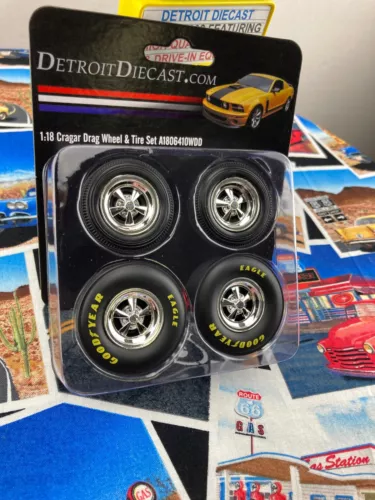 1:18 Detroit Diecast Drag Racing Cragar Goodyear Wheel & Tire Set A1806410WDD