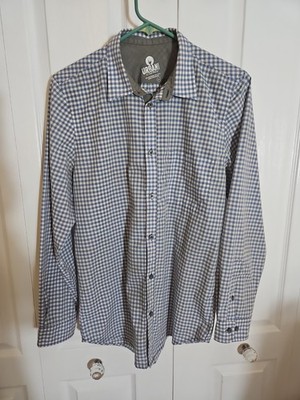 Chef Works Urban Collection Shirt Blue/White/Gray Checkered Cook Server Size S