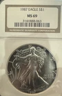 1987 American Silver Eagle Dollar NGC MS69