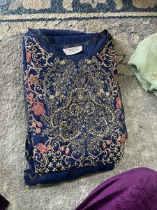 Cynire Brand Pakistani Dress Blue 3piece Suit Size Small New Without Tags