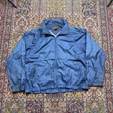 VTG 80s 90s Eddie Bauer Anorak Windbreaker Jacket Blue XL Nylon Vented Zip Up