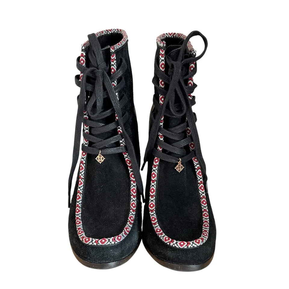 NANETTE LEPORE ISABEL Botín Negro Gamuza Mujer US 6 M Cuero Superior Foto 3 de 4