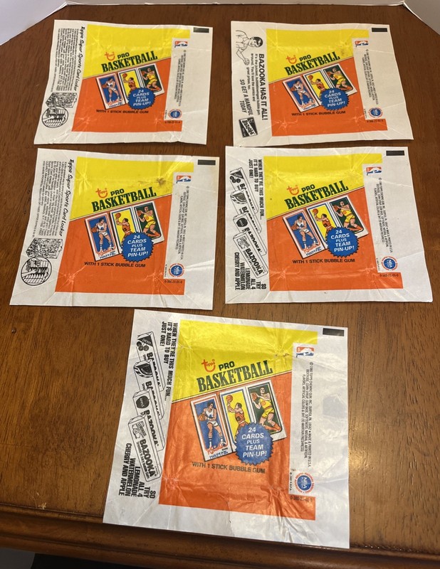 1980 Topps Pro Basketball Lot Of 5 Wax Wrappers