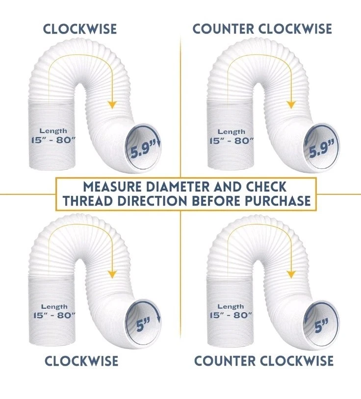 Manguera de aire acondicionado portátil de 5,9 pulgadas de diámetro, manguera de aire acondicionado portátil... Foto 4 de 4