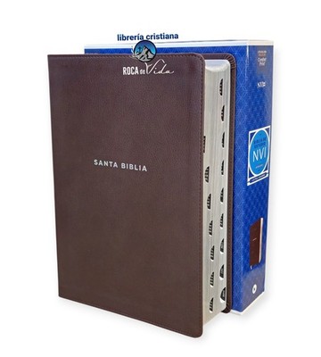 Biblia De Estudio NVI  Actualizada Y Ampliada Cafe Con Índice Letra Grande 