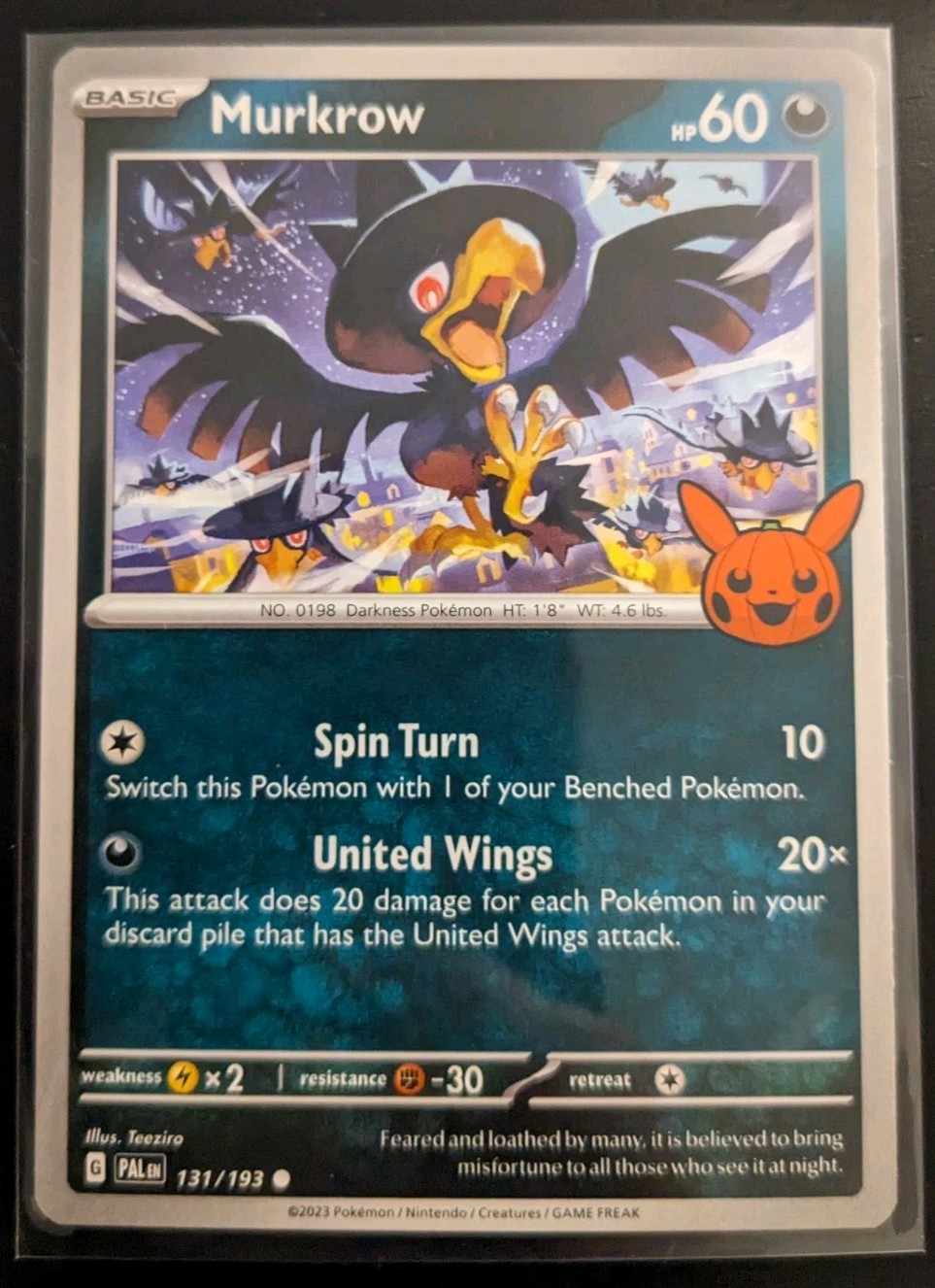 Pokémon TCG Murkrow From The Trick or Trade Series 131/193 Regular Common, NM