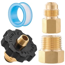 Soft Nose POL Propane Gas Tank Adapter, 3/8 Male Flare, 1/2 Male NPT,50lb Tank