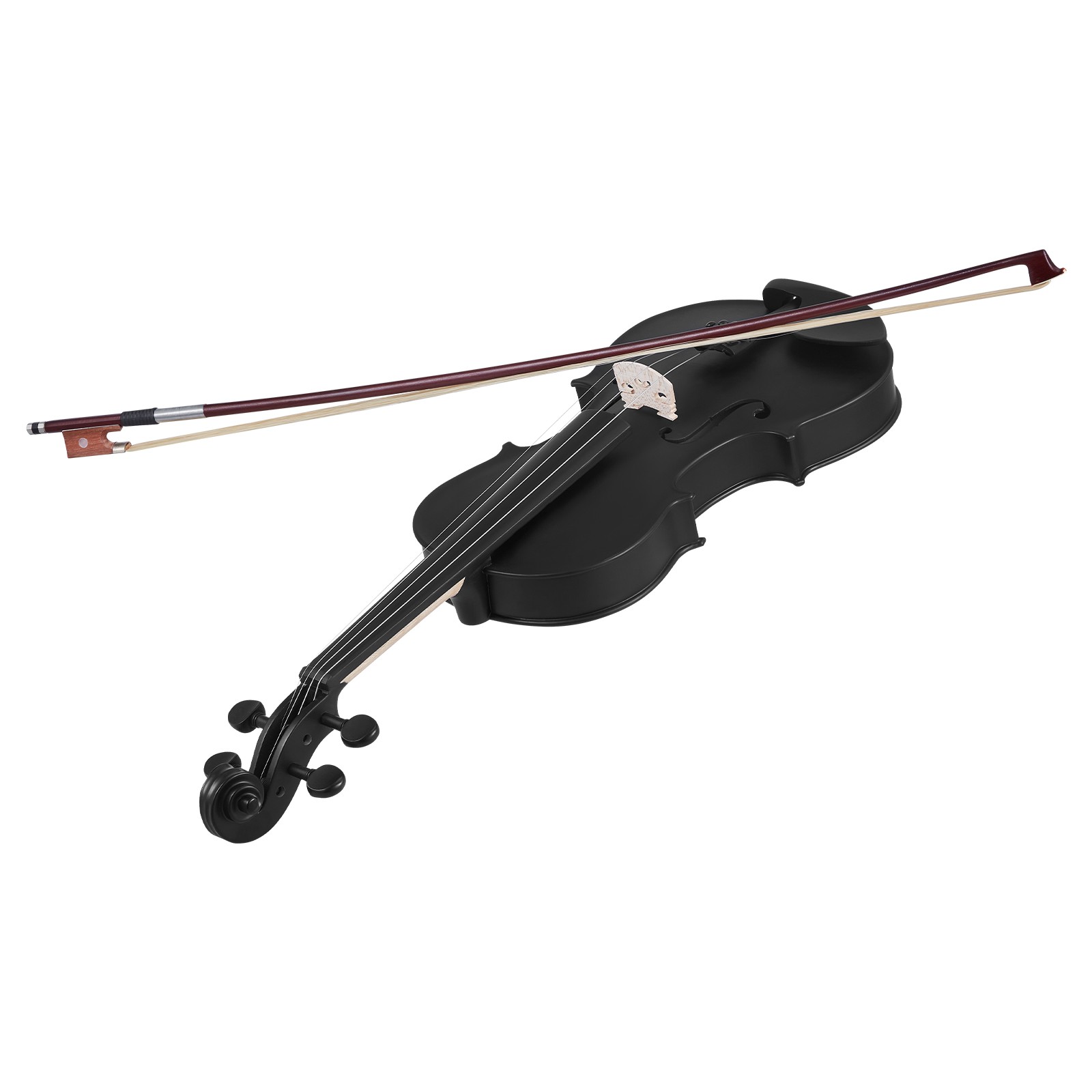 Violon 4/4 acoustique Uimoso bois massif noir pack instrument musique débutant étui archet