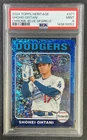 SHOHEI OHTANI PSA 9 2024 TOPPS HERITAGE #371 CHROME BLUE SPARKLE REFRACTOR 0053