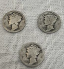 Mercury Dimes 1917  P D S Coin Lot. AG