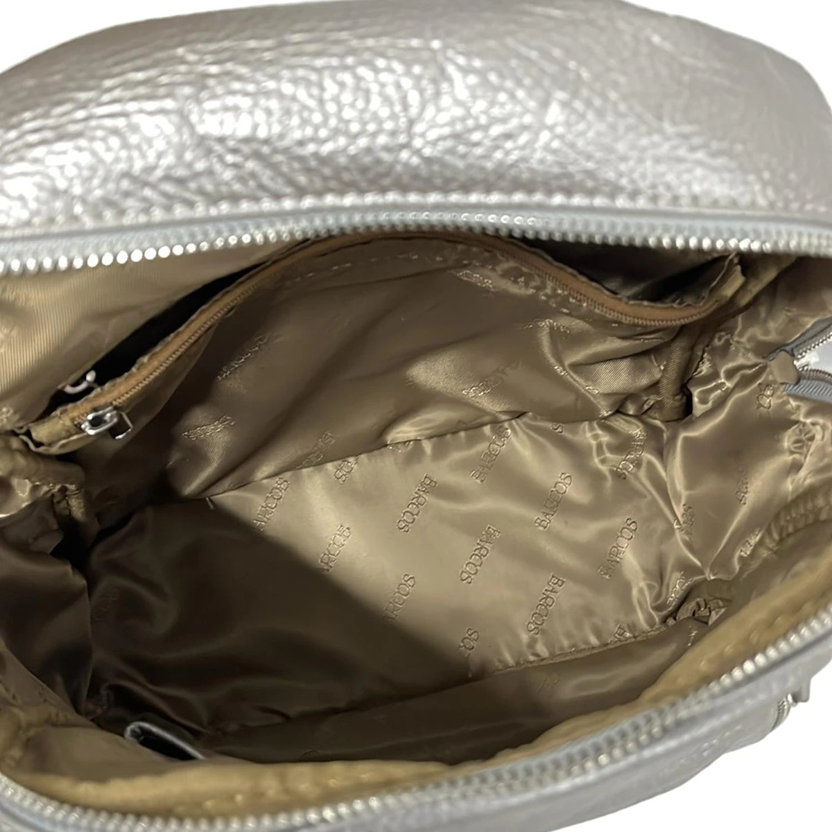 BARCOS - Silver Leather Backpack - image 6