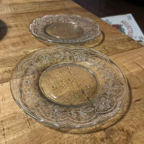 8 Anchor Hocking Sandwich Clear Depression Glass 7-1/8” Dessert Plates