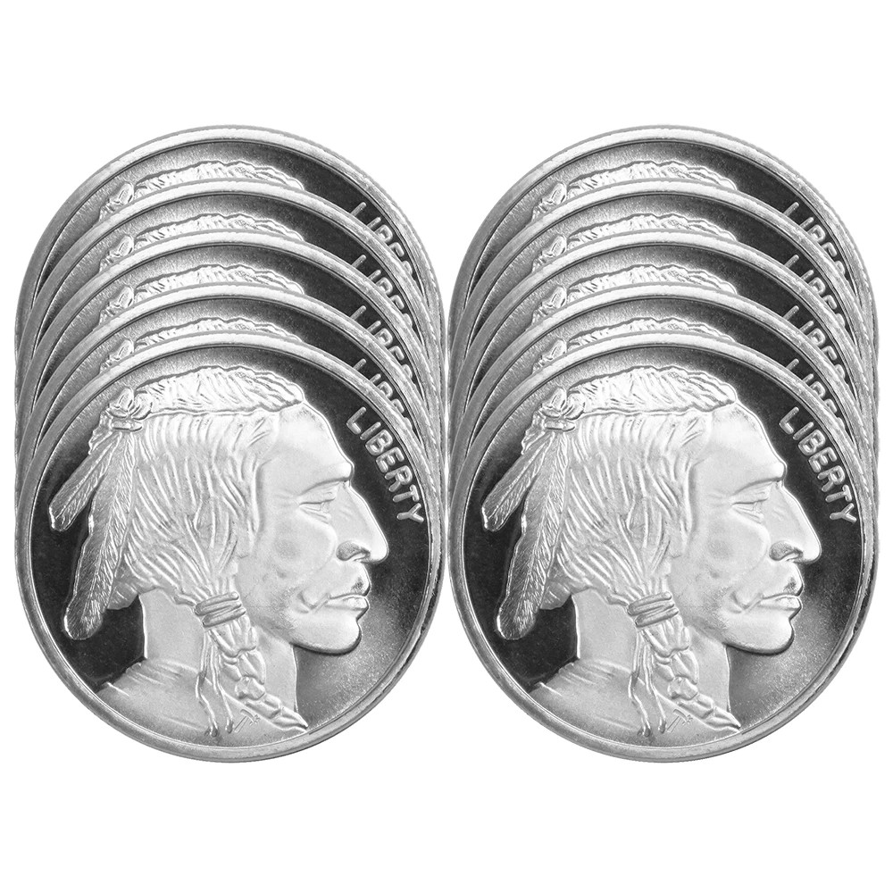 Lot of 10 - 1 Troy oz Buffalo .999 Fine SiIver Round