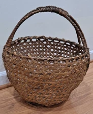 Extra Large Open Weave Primative Gathering Basket