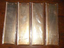 Lot de 4 plaques de propreté de porte dorées à l'or fin anciennes