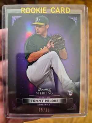 2012 Bowman Sterling #22 Purple Refractor /10 Tommy Milone Rookie Oakland A's