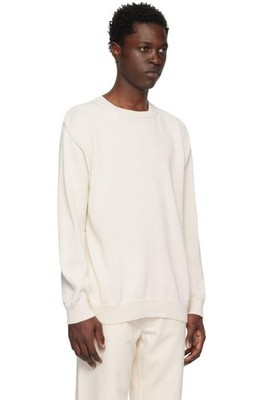 Nanamica 7G Crew Neck Washi Paper Sweater in Ecru Large