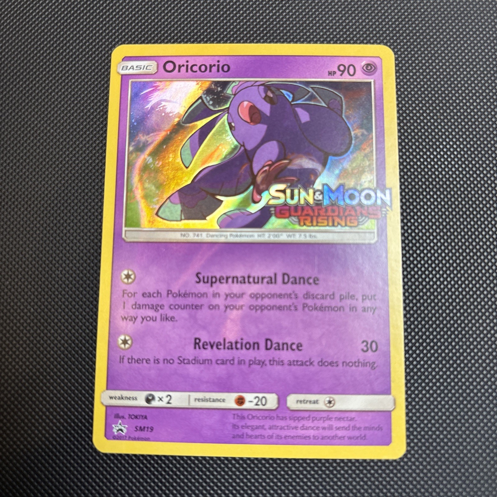 Oricorio SM19 Guardians Rising Sun & Moon Prerelease Stamped Pokémon Card Lp