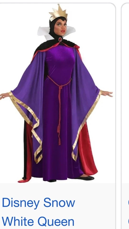 Disney Snow White EVIL QUEEN purple Black Witch DRESS Villain Womens Long Flowy - Image 4 of 4