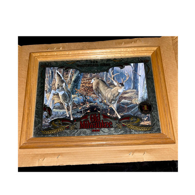 Vintage Old Milwaukee Beer Mirror Wild Life Series Set #1 Whitetail Deer