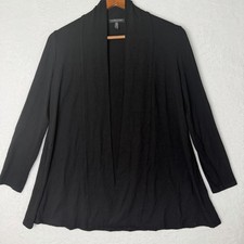 Eileen Fisher Women Open Cardigan Sweater Top Size PM Petite Medium Black