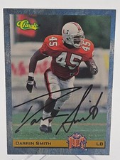 Darrin Smith Rookie Card 1993 Classic NFL Draft Pick #82 Signed Autographed Card. rookie card picture