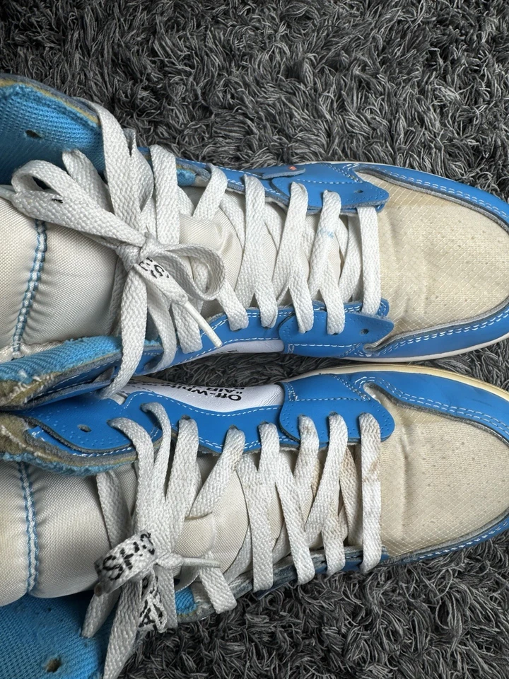 Talla 10.5 - Jordan 1 Retro OG x Off-White Alto UNC Foto 4 de 4