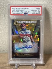2021 Bowman Draft Luis Rodriguez Invicta Gold Atomic AUTO 42/50 PSA 10