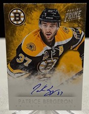 PATRICE BERGERON 2013-14 Panini Prime Signatures Autograph 07/99