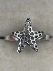 Vintage 925 Sterling Silver Ring Size N Starfish Hippy