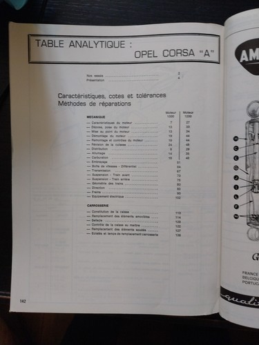 Revue Technique Opel Corsa A 1.0 1.2 1000 1200 10S 12s Rta Opel Corsa 1 1.0 1.2 - Picture 11 of 16