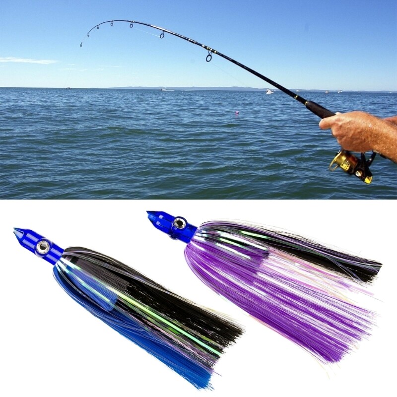 Soft Fishing Lures Squid Skirt Trolling Saltwater Baits for Bass Salmon
